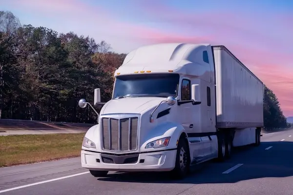 18-wheeler on a South Carolina highway near Clemson