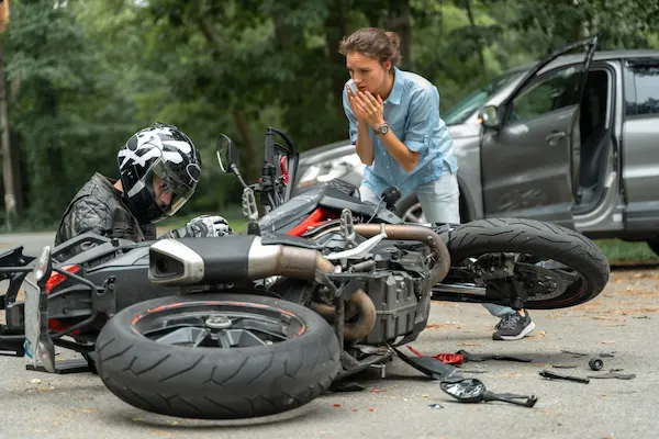 A rider needs a Greenville motorcycle accident lawyer after a crash.